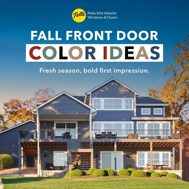 Fall is the perfect time to refresh your entryway with a brand-new front door from Pella Mid⁠-⁠Atlantic. 🍂 Upgrade your home’s look, comfort, and efficiency with our wide selection of doors. #PellaMidAtlantic #PellaDoors