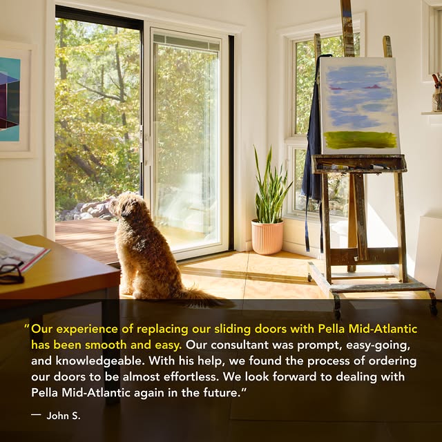 Replacing your sliding doors should be simple. At Pella Mid⁠-⁠Atlantic, our team makes the process smooth from consultation to installation so you can enjoy your home upgrade without the stress. 🏡✨ #PellaMidAtlantic #PellaDoors #CustomerFirst