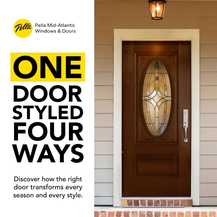 One door. Four styles. Endless curb appeal. ✨
From cozy fall layers to holiday glow, fresh spring florals, and breezy midsummer vibes, this entry door proves great design is always in season.. #PellaMidAtlantic #PellaDoors