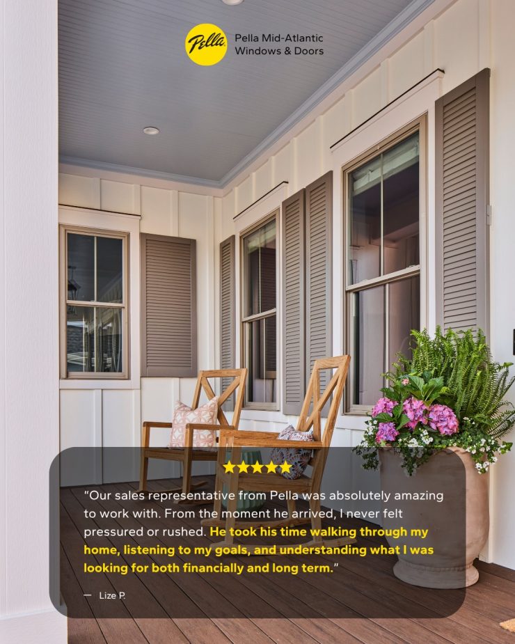 Making the window replacement process feel approachable is what we strive for.

From explaining options to answering questions and providing thoughtful guidance, we’re committed to helping homeowners feel confident every step of the way.

#PellaMidAtlantic