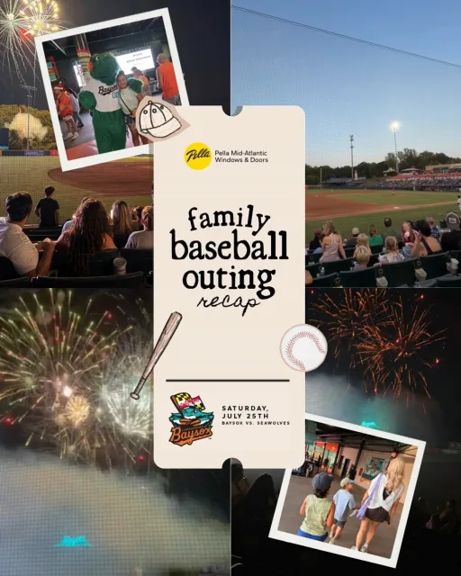 Our Family Baseball Outing was a home run! ⚾💛

From hot dogs and cotton candy to kids running the bases after the game, it was a day full of fun for the whole family. We closed out the evening with an incredible fireworks display, making it a perfect summer night at the Chesapeake Baysox game.
