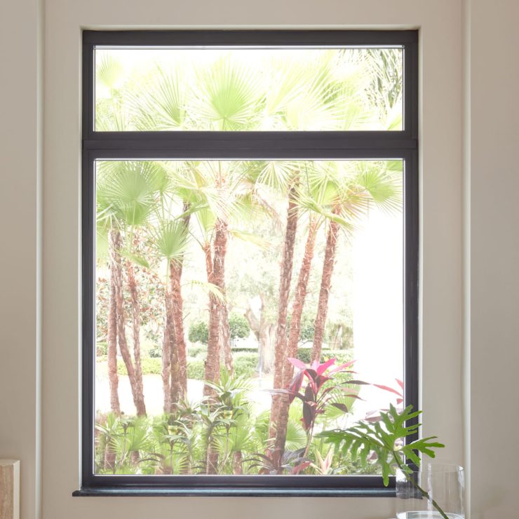 Bright vinyl window with garden view, blending nature and modern home comfort seamlessly